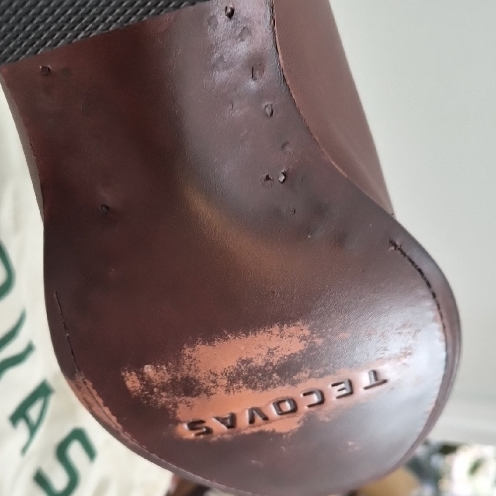NEW Tecovas Chestnut Brown Leather Western Zip Short Boots - Picture 7 of 9